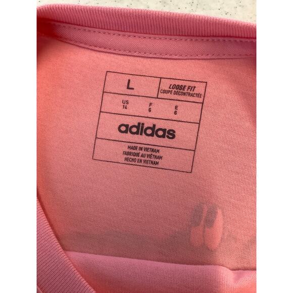 Adidas Girl's Large Pink Keep Going Growing Graphic T Shirt Long Sleeve N3-37 - Picture 5 of 7